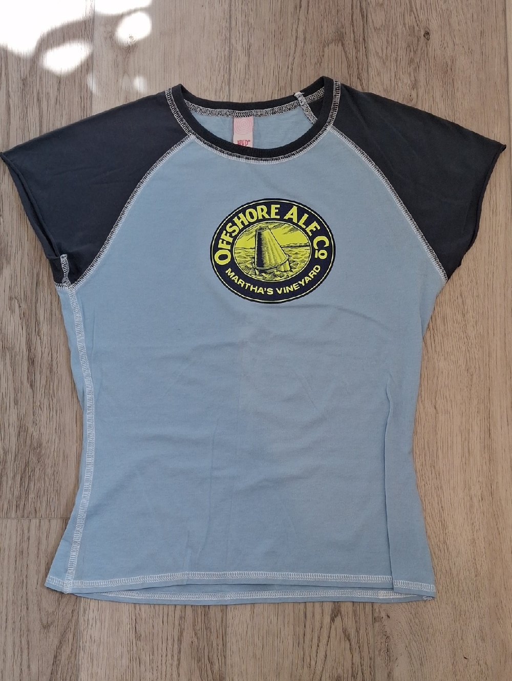 Offshore Ale Co. Raglan Tee - Light Blue & Black